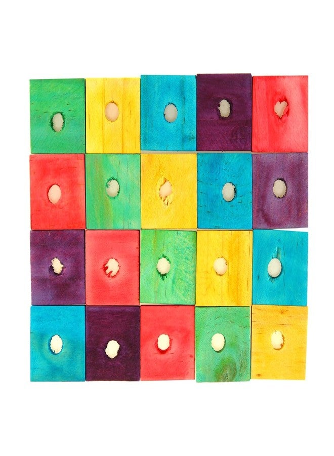 Dranvosk 20PCS Colorful Wooden Chew Toys for Small Birds,Mini Wooden Blocks for Parrots, DIY Playtime Chewing Charms,Safe Bite Toys for Large Birds & Parakeets - Image 3